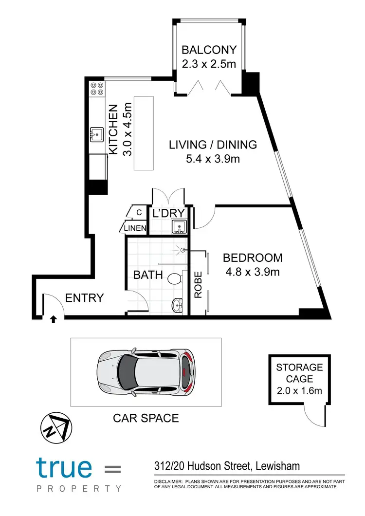 Floorplan of Homely apartment listing, 312/20 Hudson Street (access Via William St), Lewisham NSW 2049