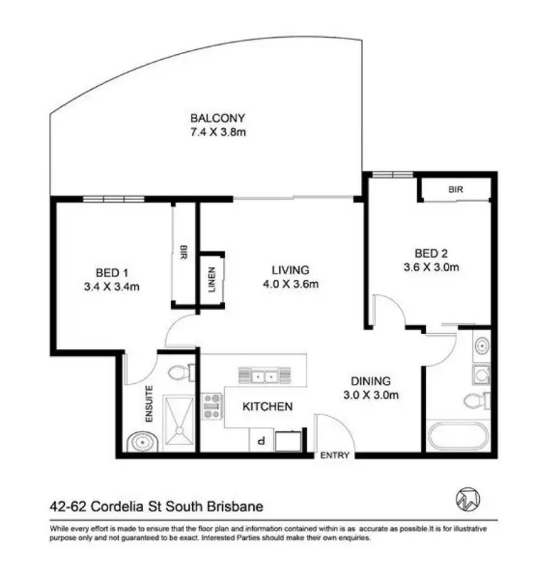 Floorplan of Homely apartment listing, 29/62 Cordelia Street, South Brisbane QLD 4101
