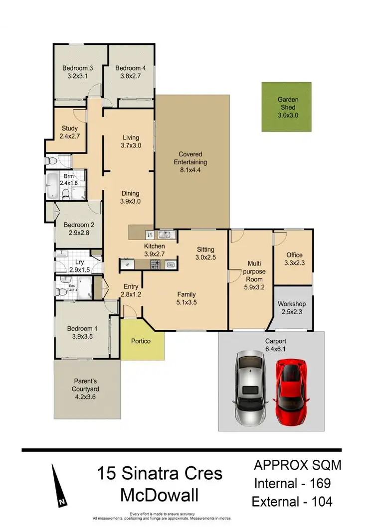 Floorplan of Homely house listing, 15 Sinatra Crescent, Mcdowall QLD 4053