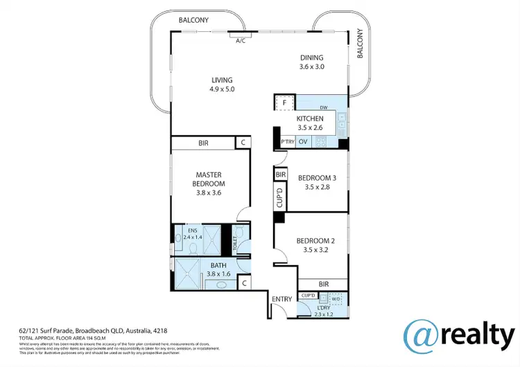 Floorplan of Homely flat listing, 62/121 Surf Parade, Broadbeach QLD 4218