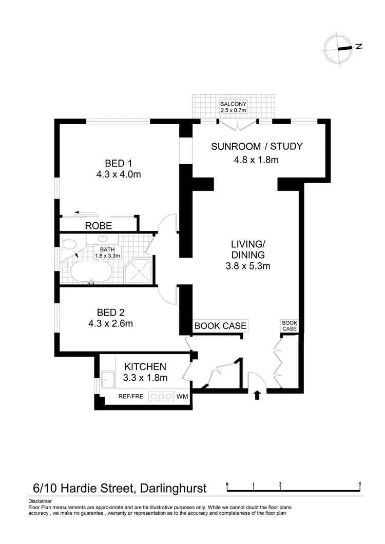 Floorplan of Homely apartment listing, 6/10 Hardie Street, Darlinghurst NSW 2010