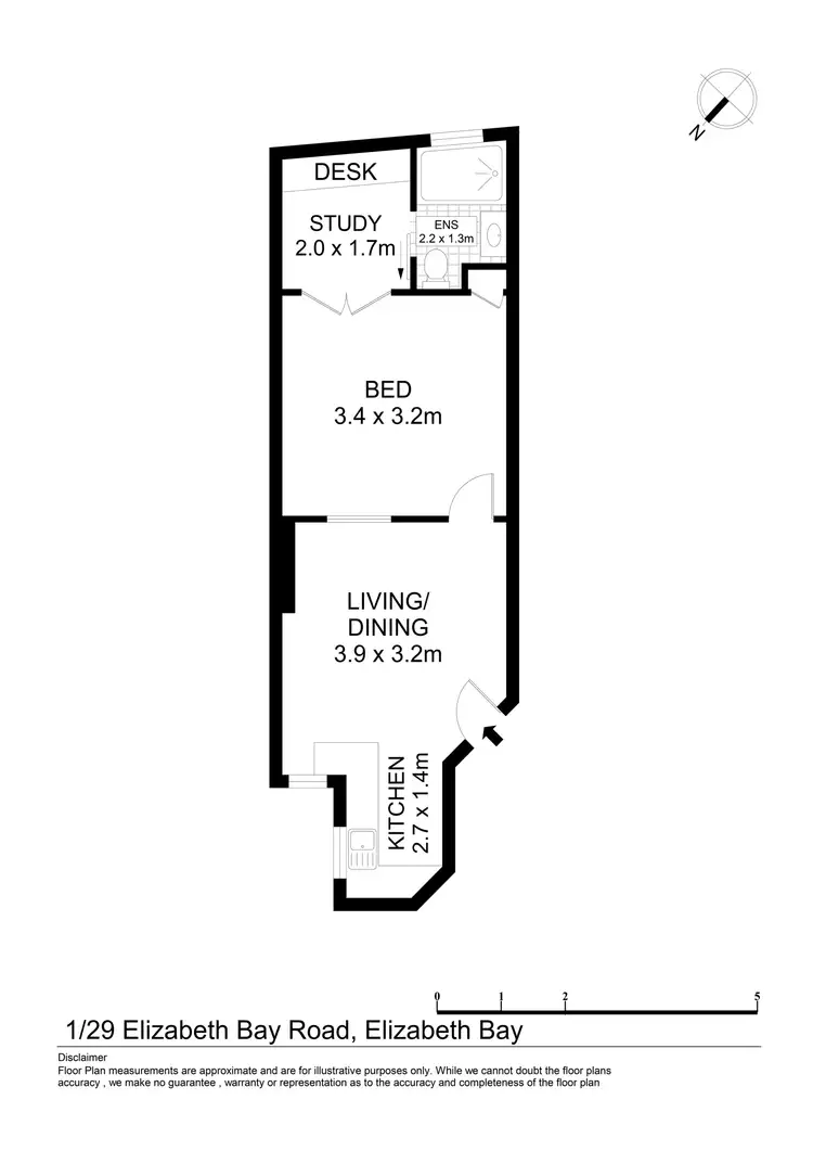 Floorplan of Homely apartment listing, 1/29 Elizabeth Bay Road, Elizabeth Bay NSW 2011