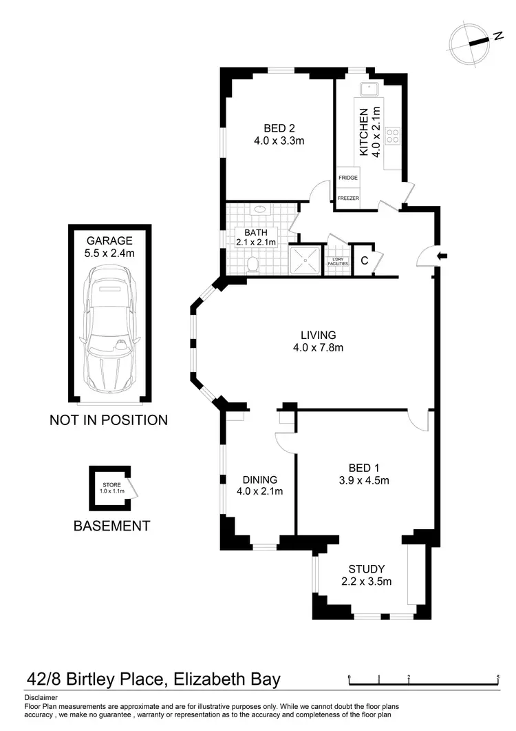 Floorplan of Homely apartment listing, 42/8 Birtley Place, Elizabeth Bay NSW 2011