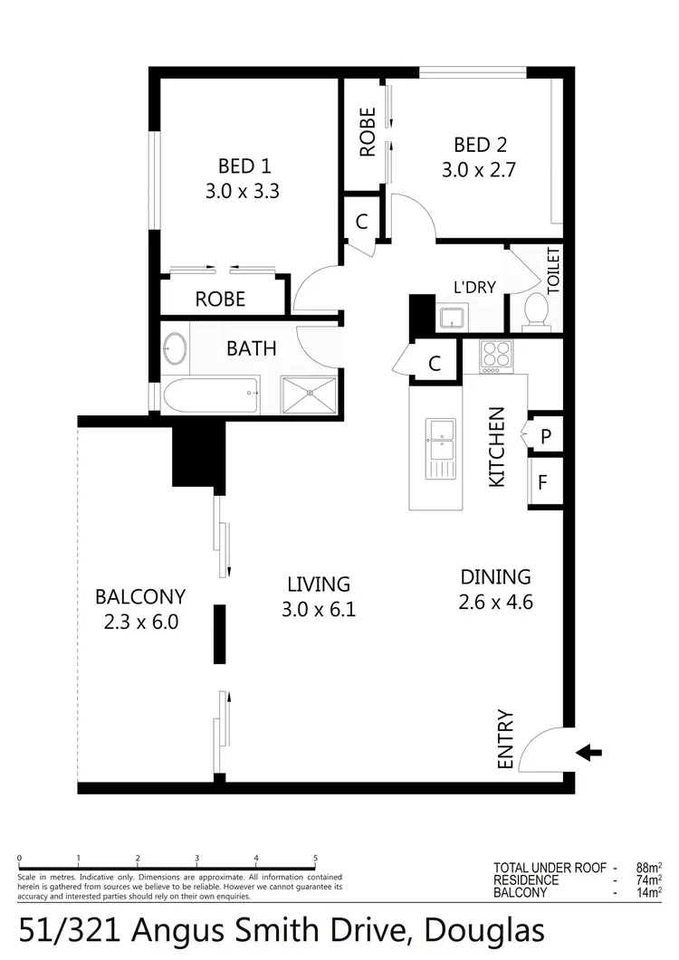 Floorplan of Homely unit listing, 51/321-341 Angus Smith Drive, Douglas QLD 4814