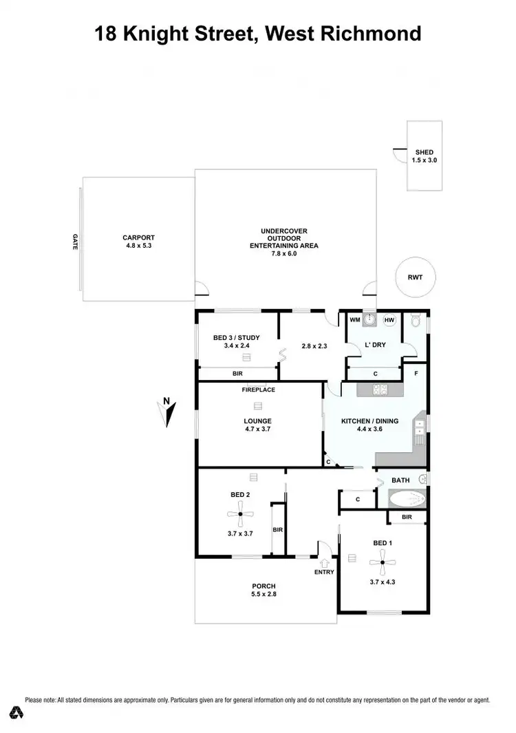 Floorplan of Homely house listing, 18 Knight Street, West Richmond SA 5033