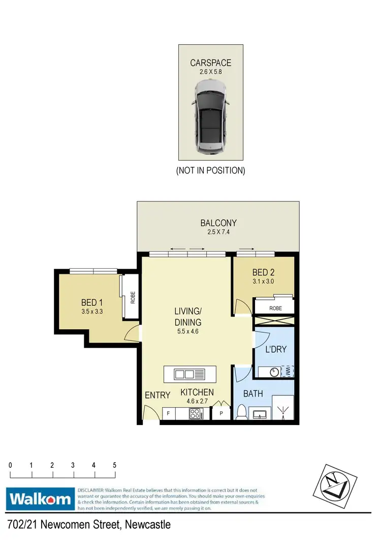 Floorplan of Homely apartment listing, 702/21 Newcomen Street, Newcastle NSW 2300