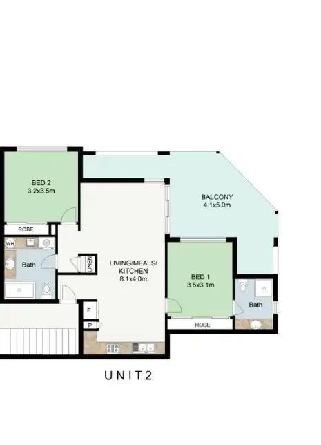 Floorplan of Homely apartment listing, 2/2 Pitch Way, Ellenbrook WA 6069