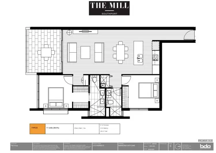 Floorplan of Homely unit listing, 302/137 Eugaree Street, Southport QLD 4215