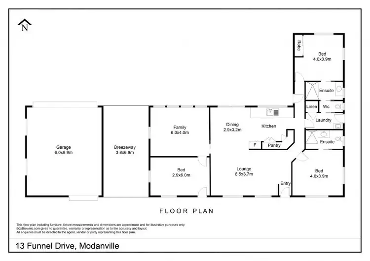 Floorplan of Homely house listing, 13 Funnell Drive, Modanville NSW 2480