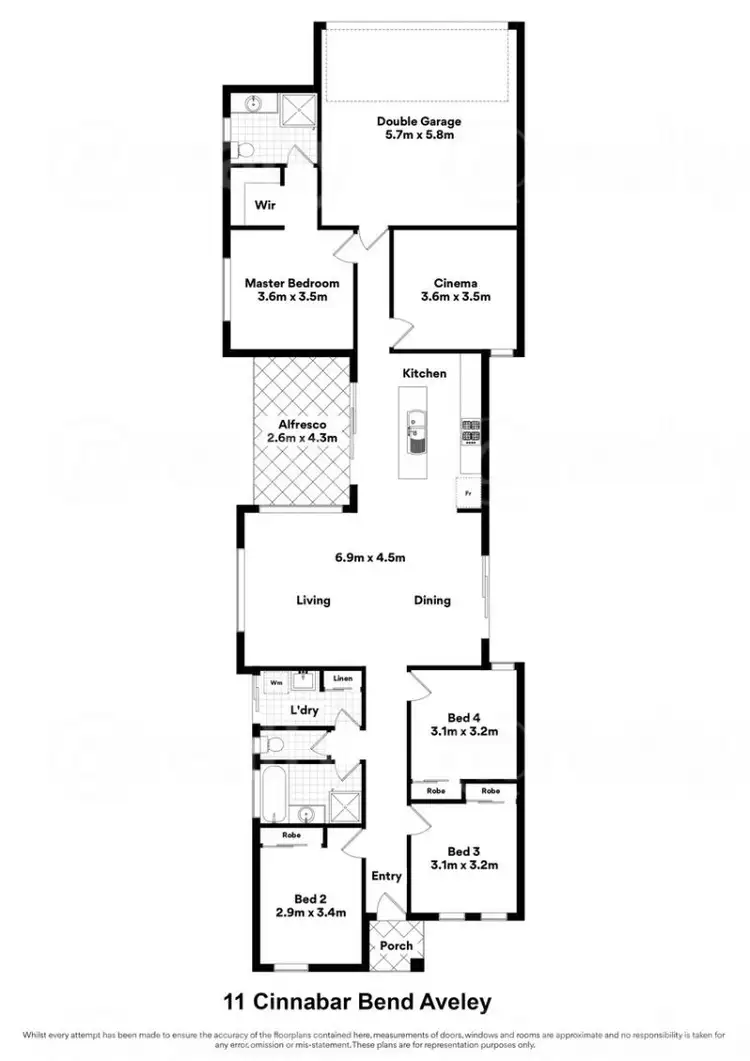 Floorplan of Homely house listing, 11 Cinnabar Bend, Aveley WA 6069