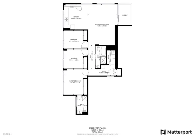 Floorplan of Homely unit listing, 14/83 O'Connell Street, Kangaroo Point QLD 4169