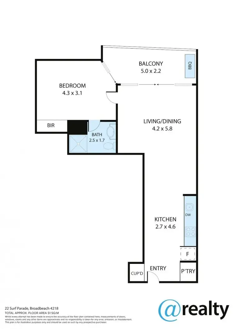 Floorplan of Homely apartment listing, 2209/22 Surf Parade, Broadbeach QLD 4218