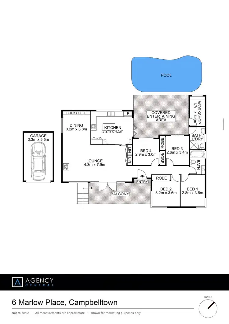 Floorplan of Homely house listing, 6 Marlow Place, Campbelltown NSW 2560