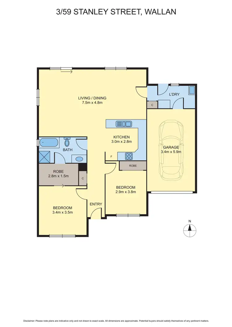 Floorplan of Homely unit listing, 3/59 Stanley Street, Wallan VIC 3756