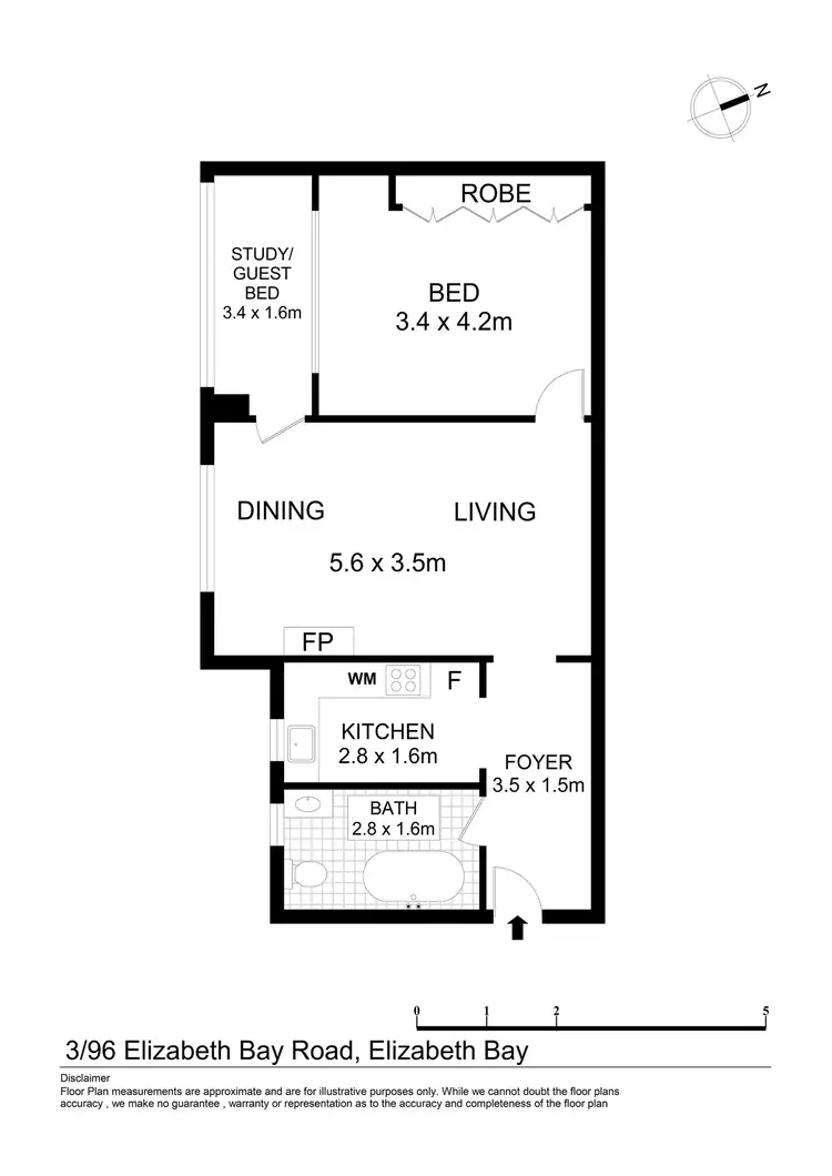 Floorplan of Homely apartment listing, 3/96 Elizabeth Bay Road, Elizabeth Bay NSW 2011