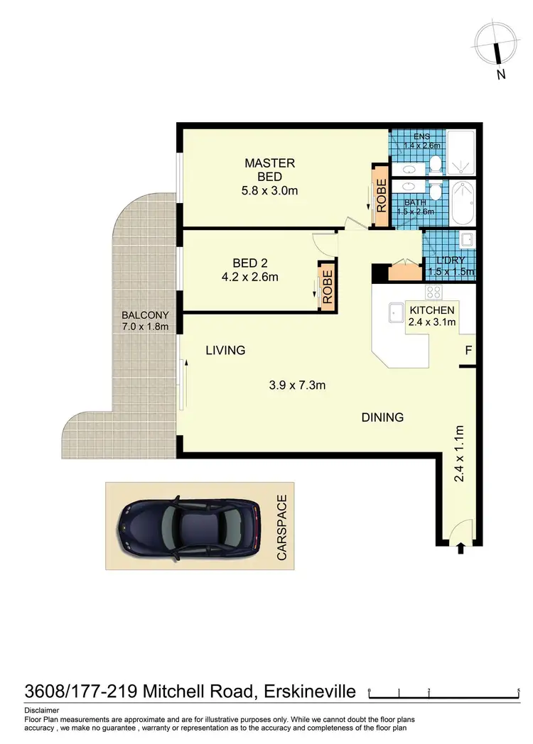 Floorplan of Homely apartment listing, 3608/177-219 Mitchell Road, Erskineville NSW 2043
