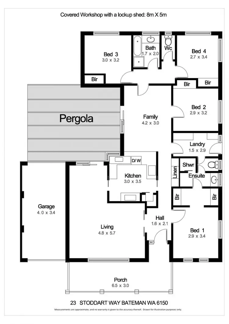 Floorplan of Homely house listing, 23 Stoddart Way, Bateman WA 6150