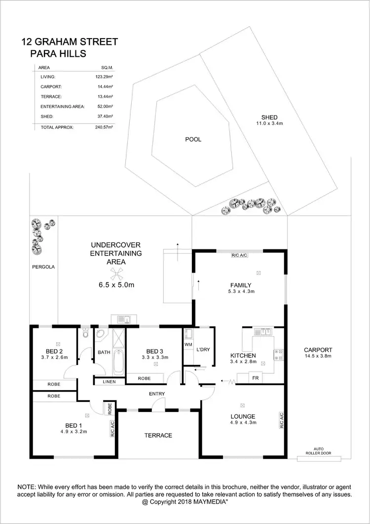 Floorplan of Homely house listing, 12 Graham Street, Para Hills SA 5096