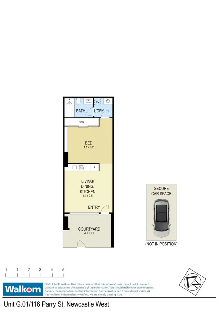 Floorplan of Homely studio listing, G01/116 Parry Street, Newcastle West NSW 2302
