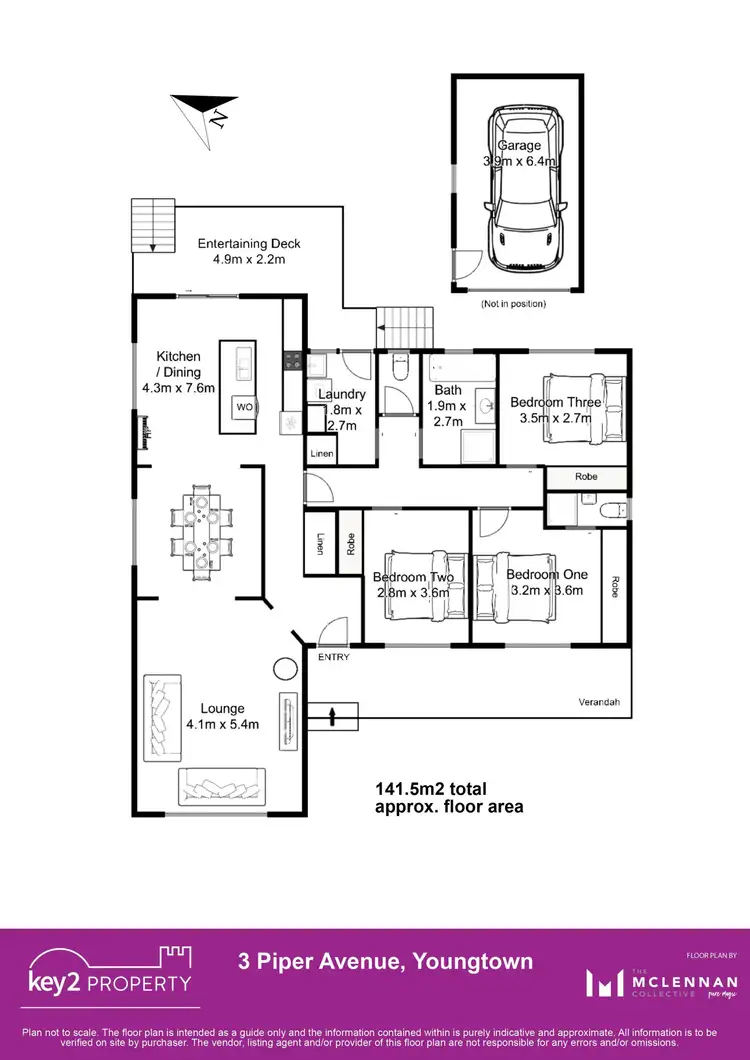 Floorplan of Homely house listing, 3 Piper Avenue, Youngtown TAS 7249