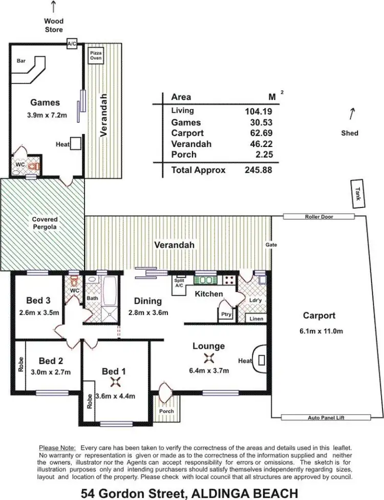 Floorplan of Homely house listing, 54 Gordon St, Aldinga Beach SA 5173