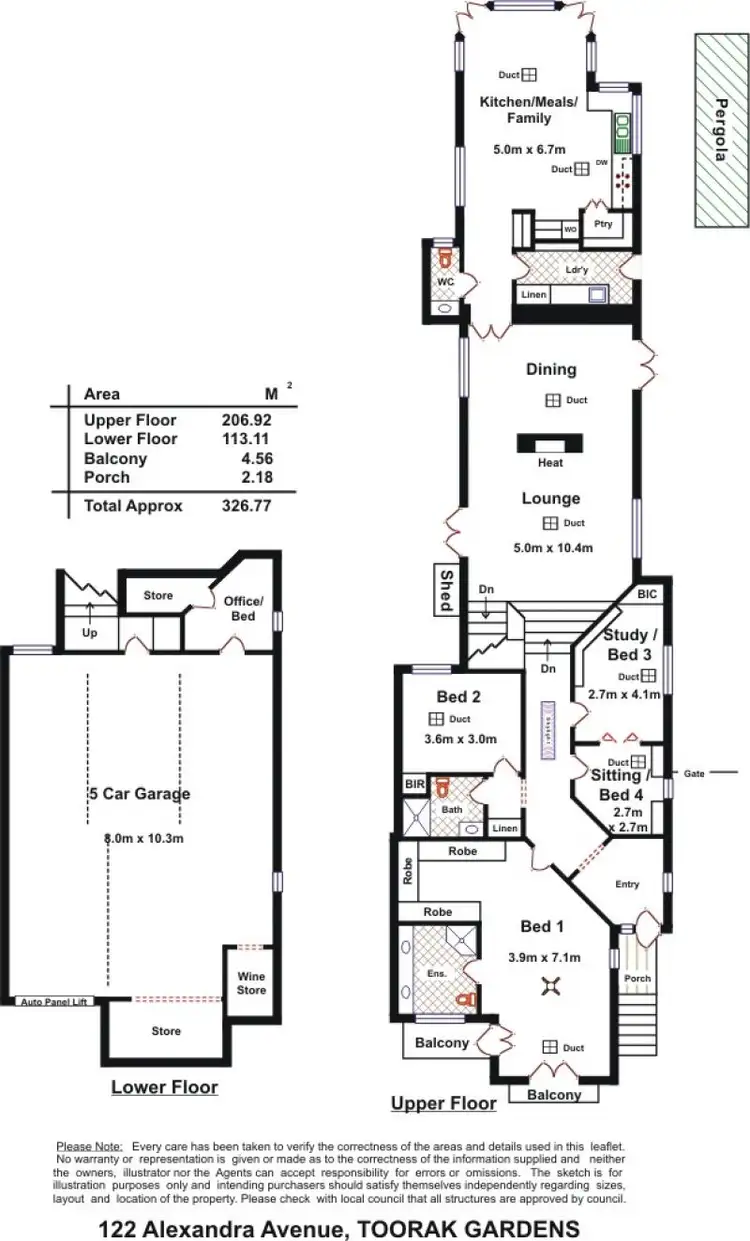 Floorplan of Homely house listing, 122 Alexandra Ave, Toorak Gardens SA 5065