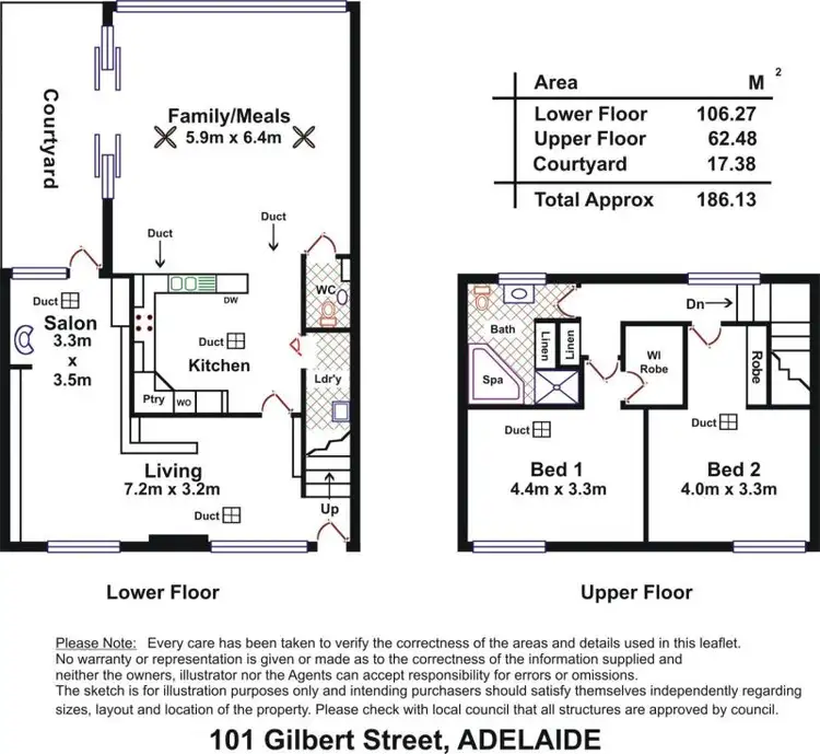 Floorplan of Homely townhouse listing, 101 Gilbert Street, Adelaide SA 5000