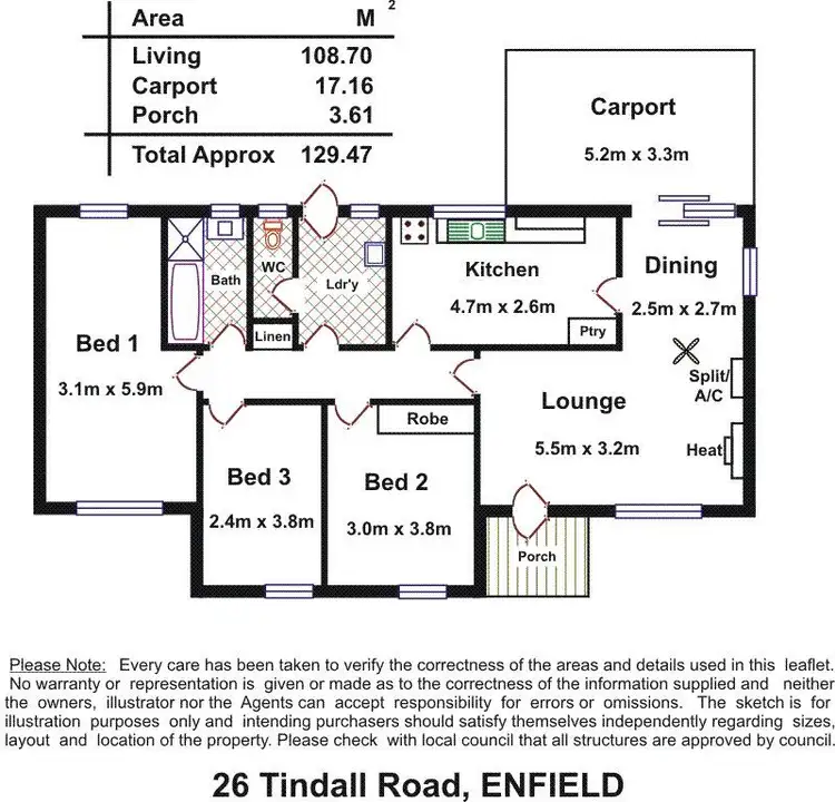 Floorplan of Homely house listing, 26 Tindall Rd, Enfield SA 5085