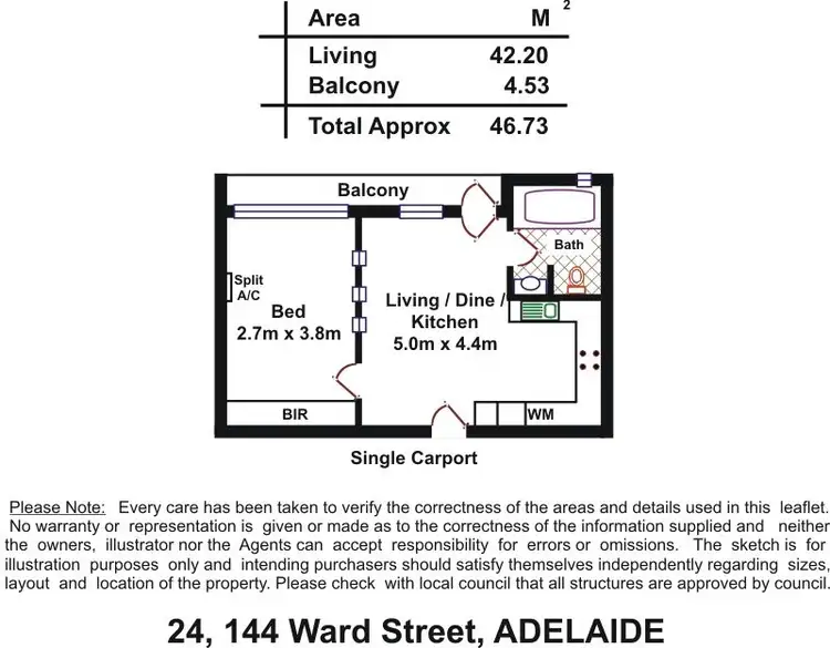 Floorplan of Homely apartment listing, 24/144 Ward St, North Adelaide SA 5006