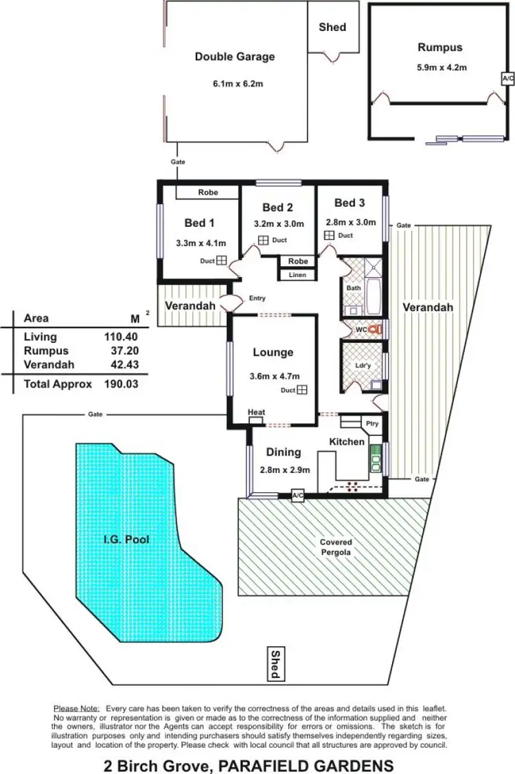 Floorplan of Homely house listing, 2 Birch Grove, Parafield Gardens SA 5107
