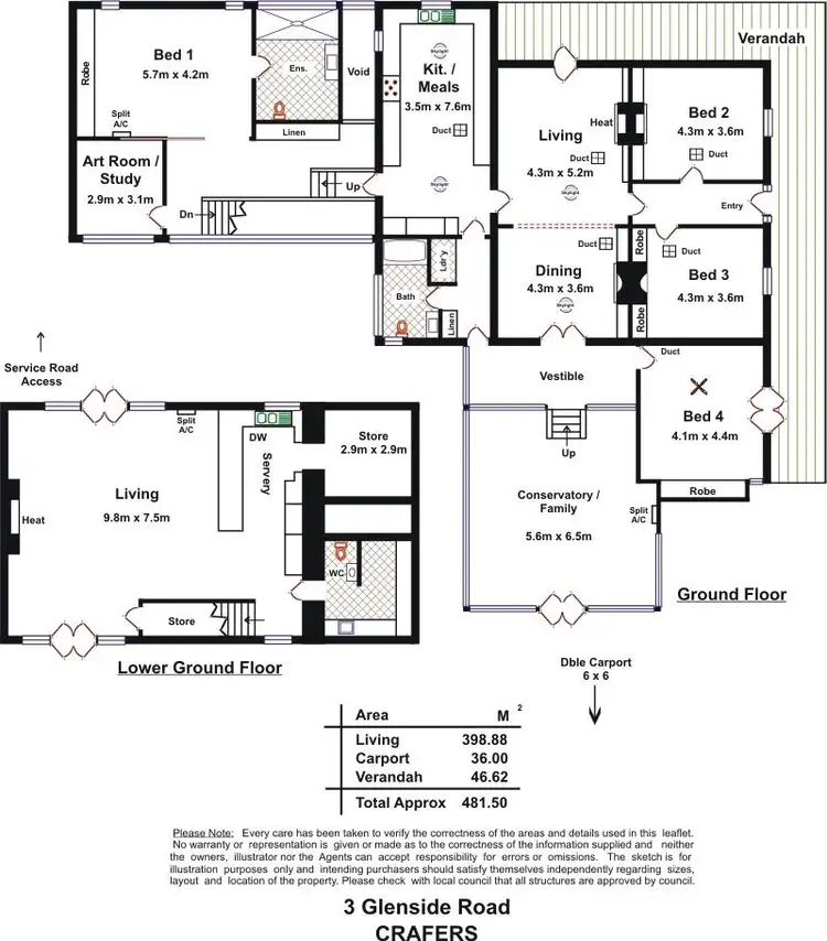 Floorplan of Homely house listing, 3 Glenside Rd, Crafers SA 5152