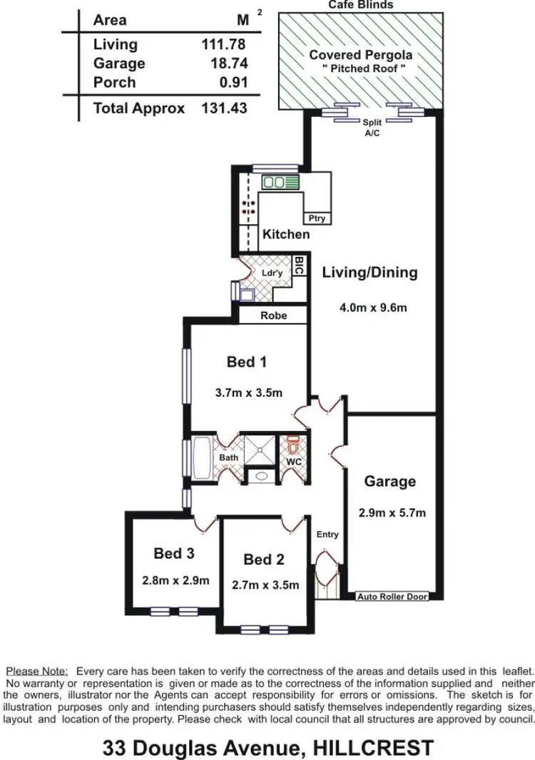 Floorplan of Homely house listing, 33 Douglas Ave, Hillcrest SA 5086