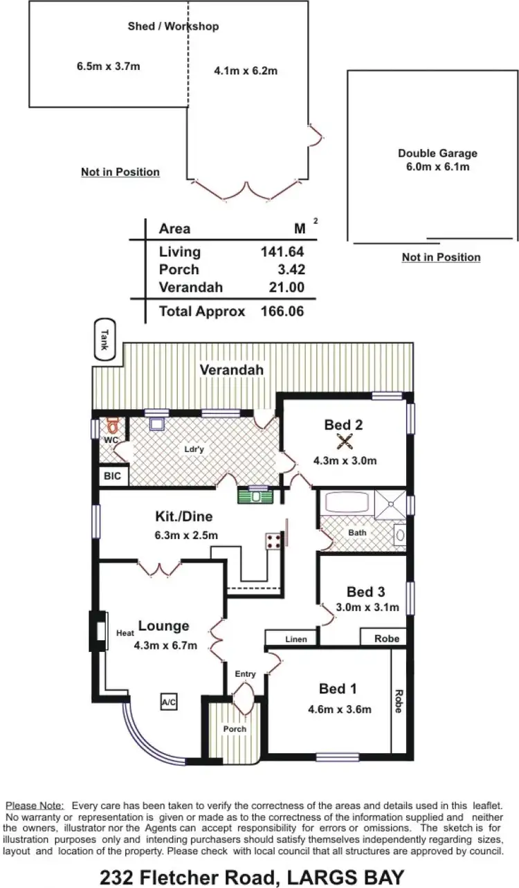 Floorplan of Homely house listing, 232 Fletcher Rd, Largs Bay SA 5016