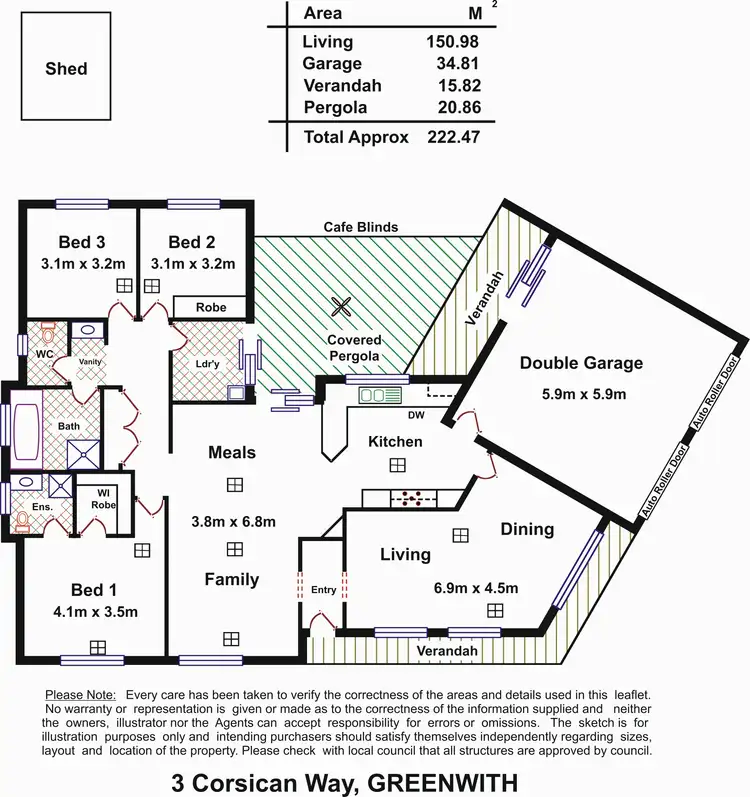 Floorplan of Homely house listing, 3 Corsican Way, Greenwith SA 5125