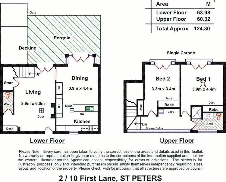 Floorplan of Homely townhouse listing, Unit 2, 10 First Lane, St Peters SA 5069