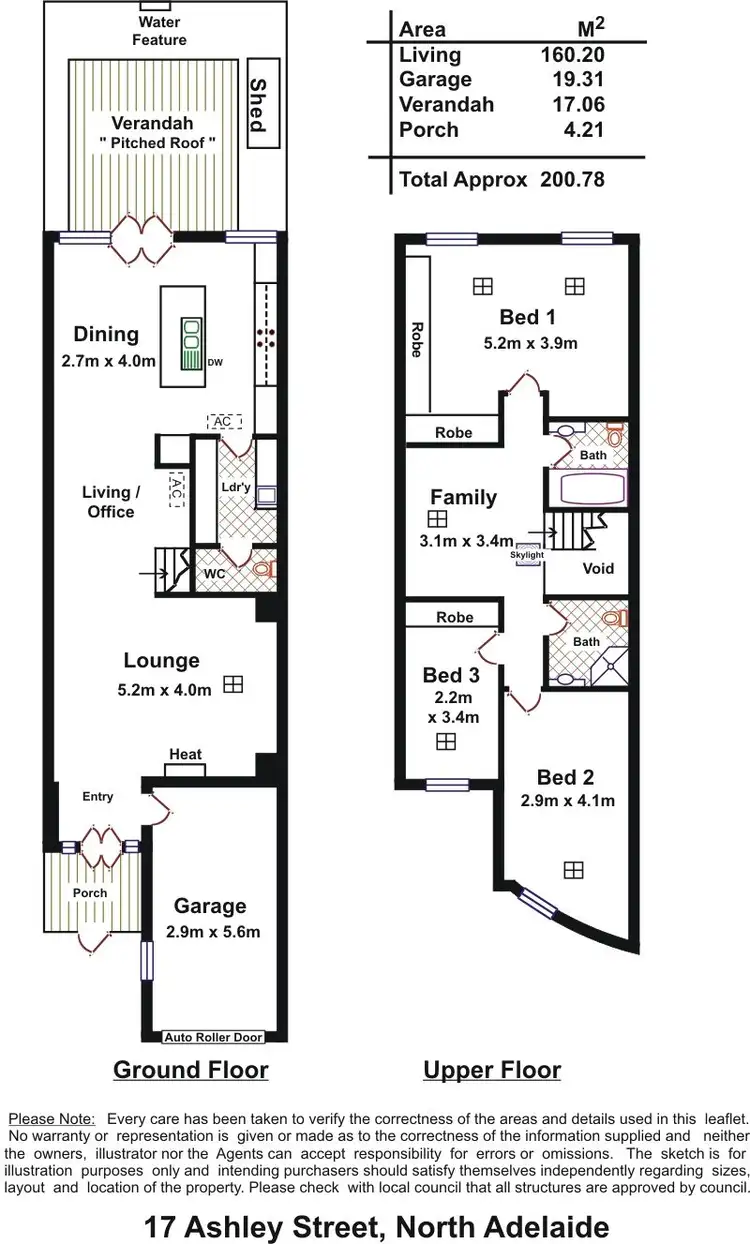 Floorplan of Homely townhouse listing, 17 Ashley Street, North Adelaide SA 5006
