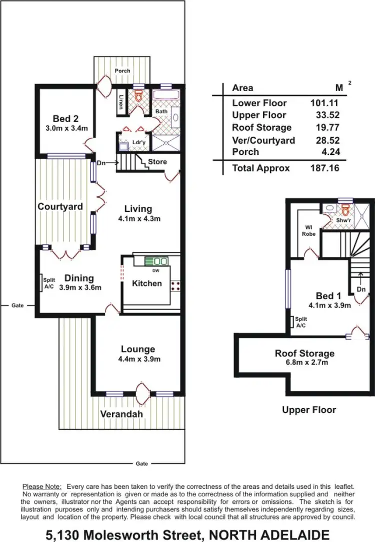 Floorplan of Homely semi-detached listing, 5/130 Molesworth St, North Adelaide SA 5006