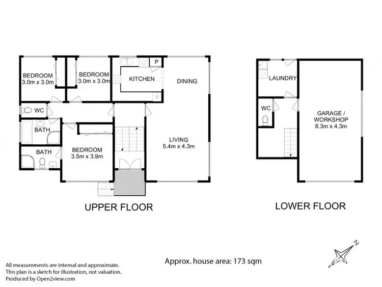 Floorplan of Homely townhouse listing, 1/76 Kenbrae Avenue, Glenorchy TAS 7010