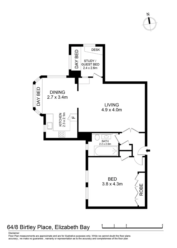 Floorplan of Homely apartment listing, 64/8 Birtley Place, Elizabeth Bay NSW 2011