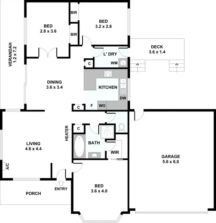 Floorplan of Homely unit listing, 28/8 Monteith Crescent, Endeavour Hills VIC 3802