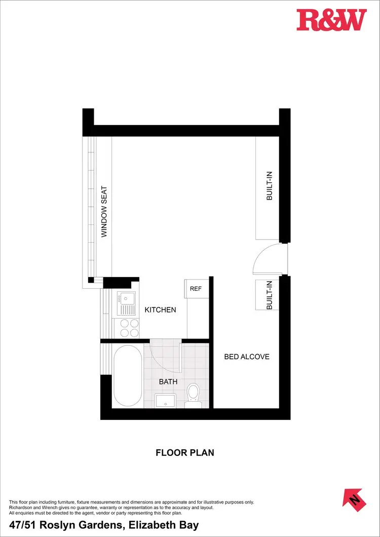Floorplan of Homely studio listing, 47/51 Roslyn Gardens, Elizabeth Bay NSW 2011