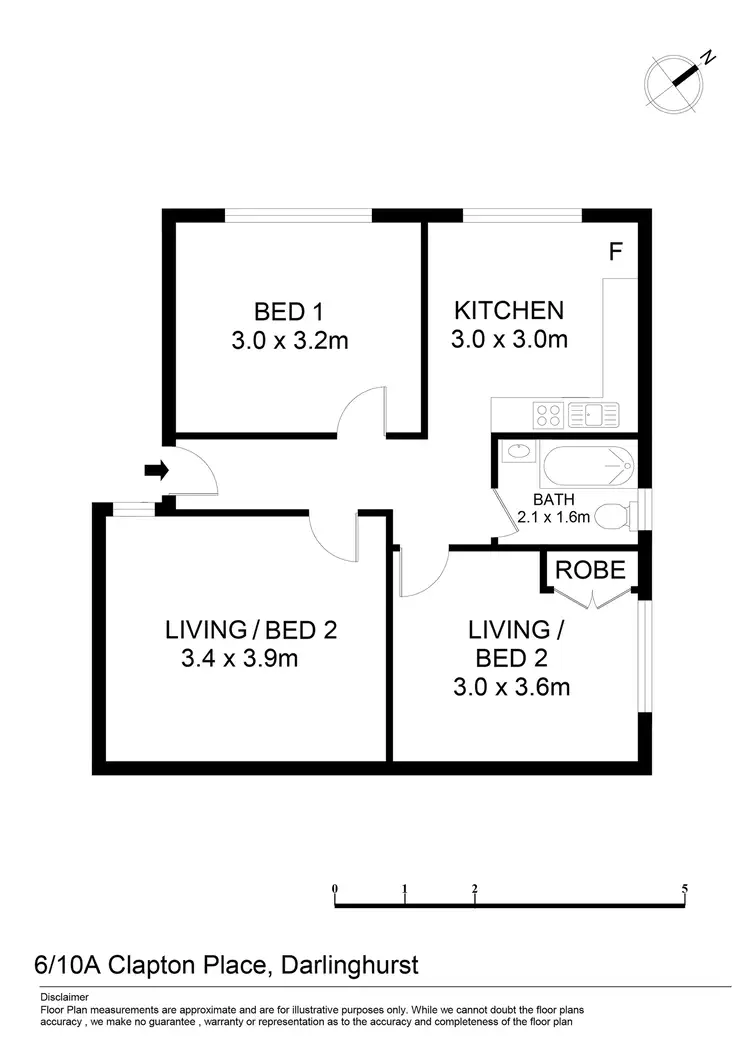 Floorplan of Homely apartment listing, 6/10a Clapton Place, Darlinghurst NSW 2010