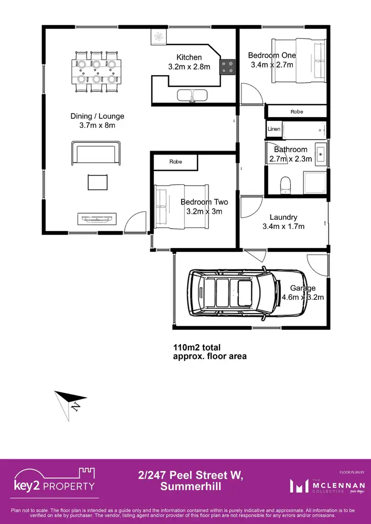 Floorplan of Homely unit listing, 2/247 Peel Street West, Summerhill TAS 7250