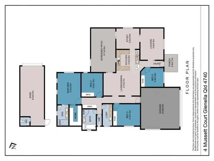 Floorplan of Homely house listing, 4 Mussett Court, Glenella QLD 4740