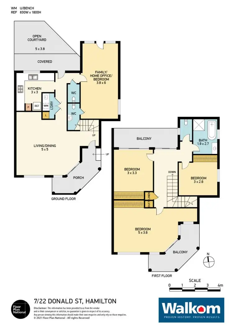 Floorplan of Homely townhouse listing, 7/22 Donald Street, Hamilton NSW 2303
