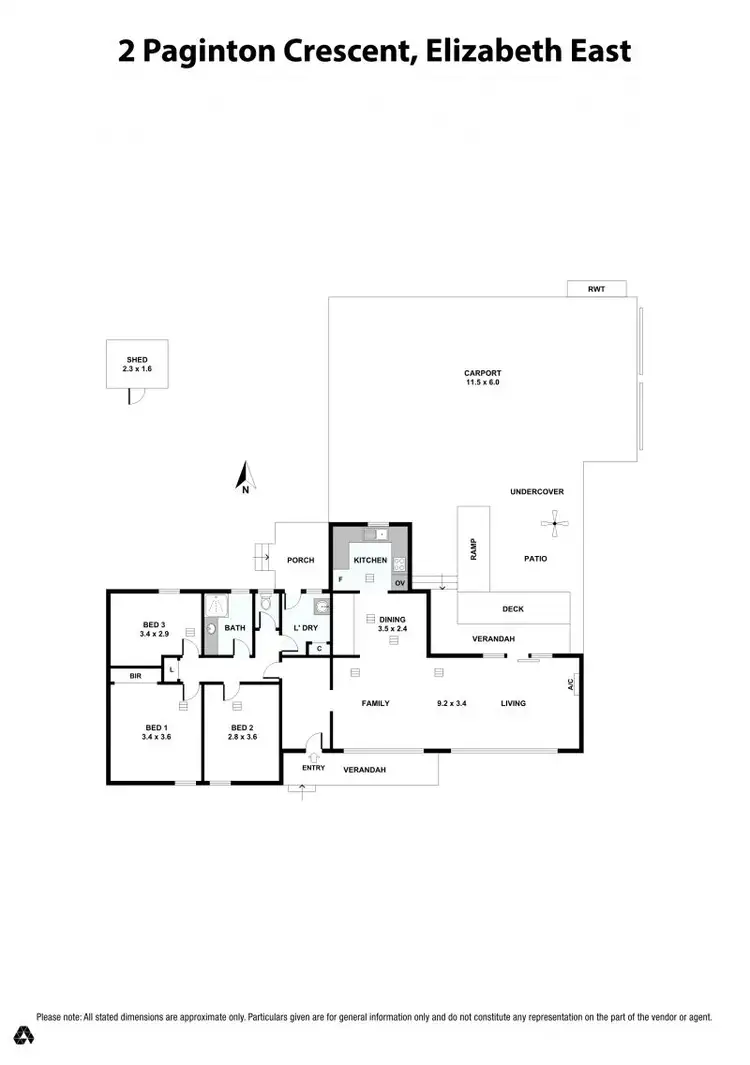 Floorplan of Homely house listing, 2 Paginton Crescent, Elizabeth East SA 5112