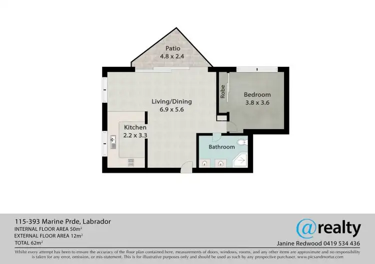 Floorplan of Homely unit listing, 115/392 Marine Parade, Labrador QLD 4215