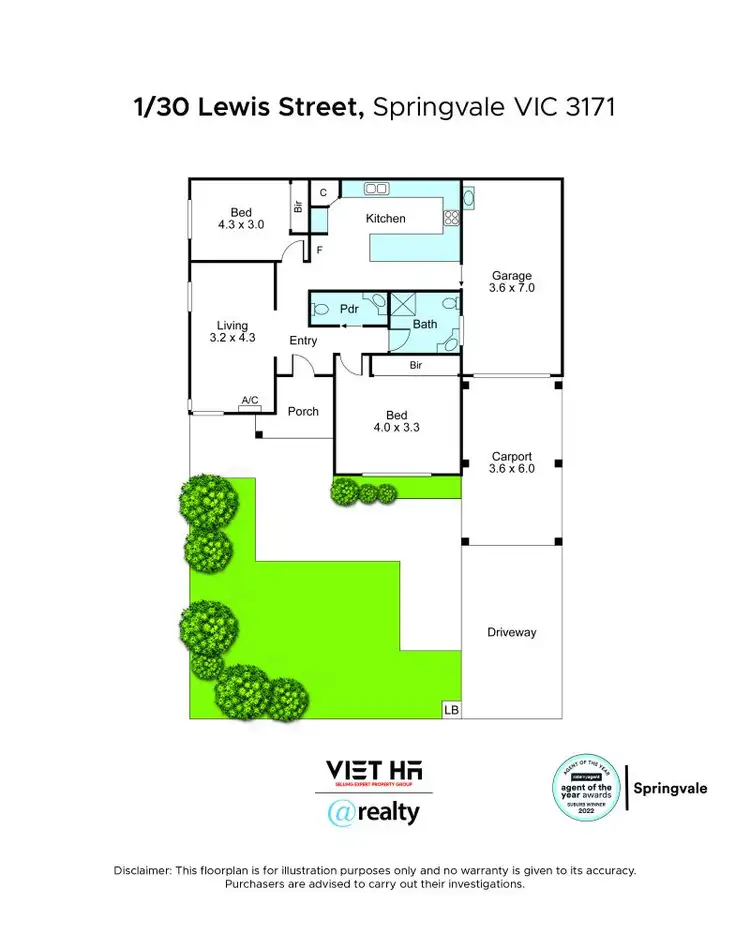Floorplan of Homely unit listing, 1/30 Lewis Street, Springvale VIC 3171