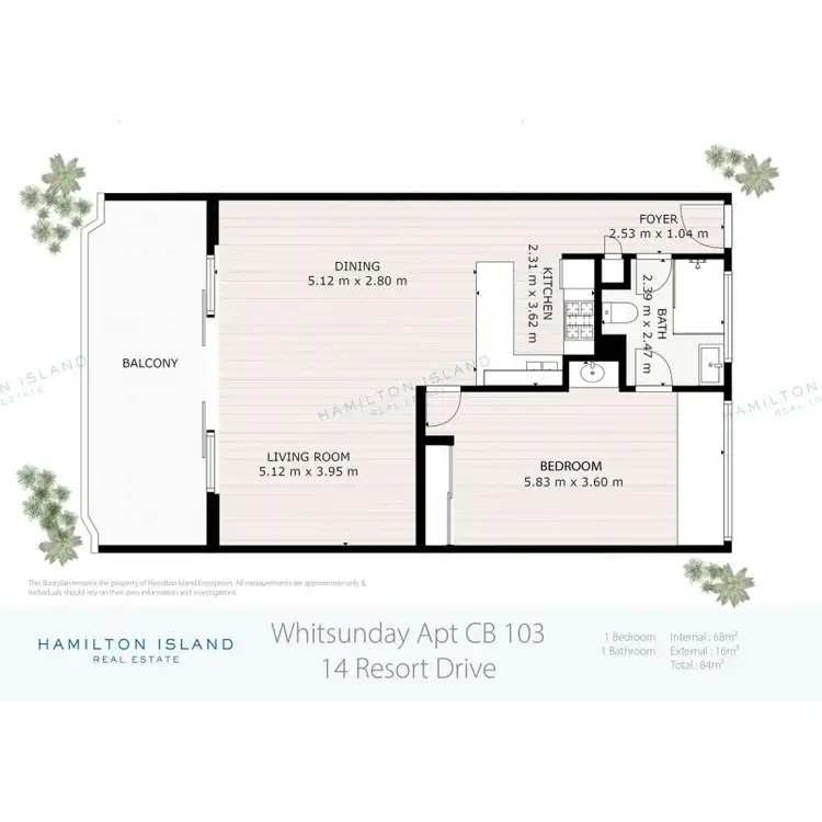 Floorplan of Homely apartment listing, WHA CB103/14 Resort Drive, Hamilton Island QLD 4803