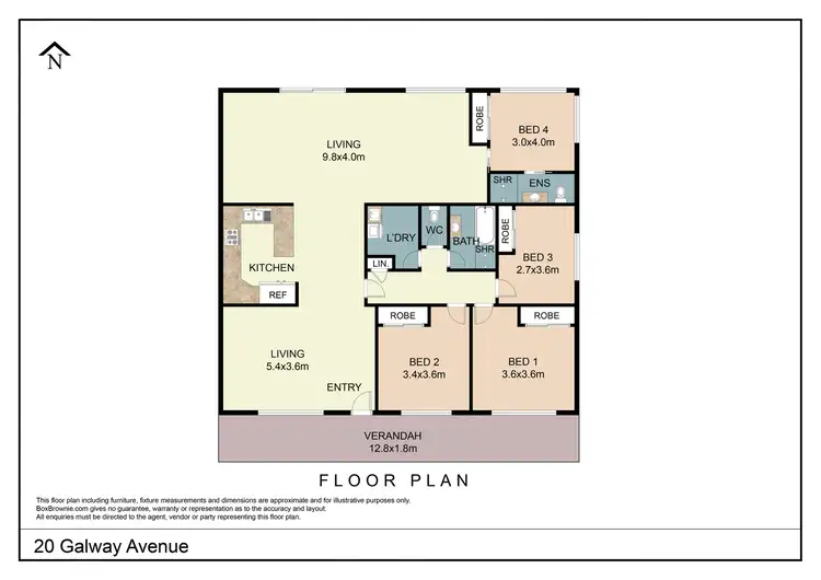 Floorplan of Homely rural property listing, 20 Galway Avenue, Gunnedah NSW 2380